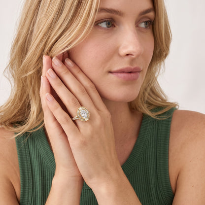 Berea Deco Halo Oval Diamond Engagement Ring in Silver - model.jpg