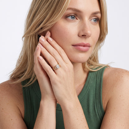 Luna Glow Twisted Radiant Diamond Engagement Ring in Yellow Gold - model.jpg