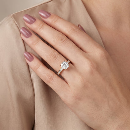 Brielle Channel Set Solitaire Cushion Diamond Ring in Yellow Gold - model.jpg