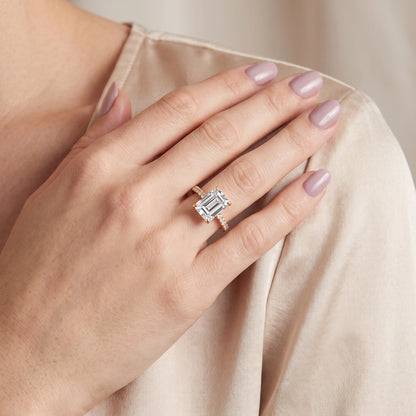 Ione Solitaire Pavé Emerald Diamond Engagement Ring in Yellow Gold - model.jpg