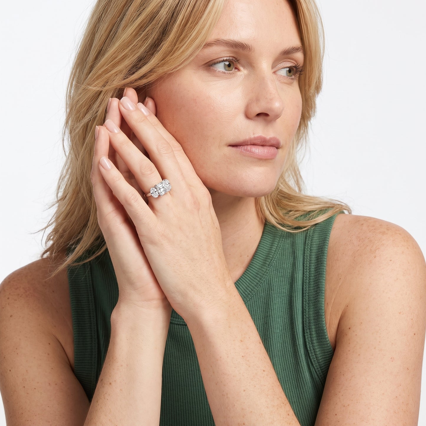 Lila Three-Stone Princess Diamond Ring in White Gold - model.jpg