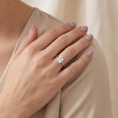 Kalia Knife Edge Solitaire Princess Diamond Engagement Ring in Yellow Gold - model.jpg