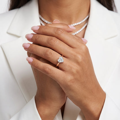Kaia Solitaire Heart Diamond Ring in Rose Gold - model.jpg