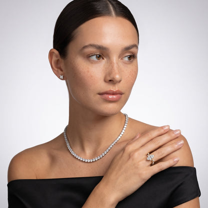 Vivian Leaf Marquise Diamond Engagement Ring in Platinum - model.jpg