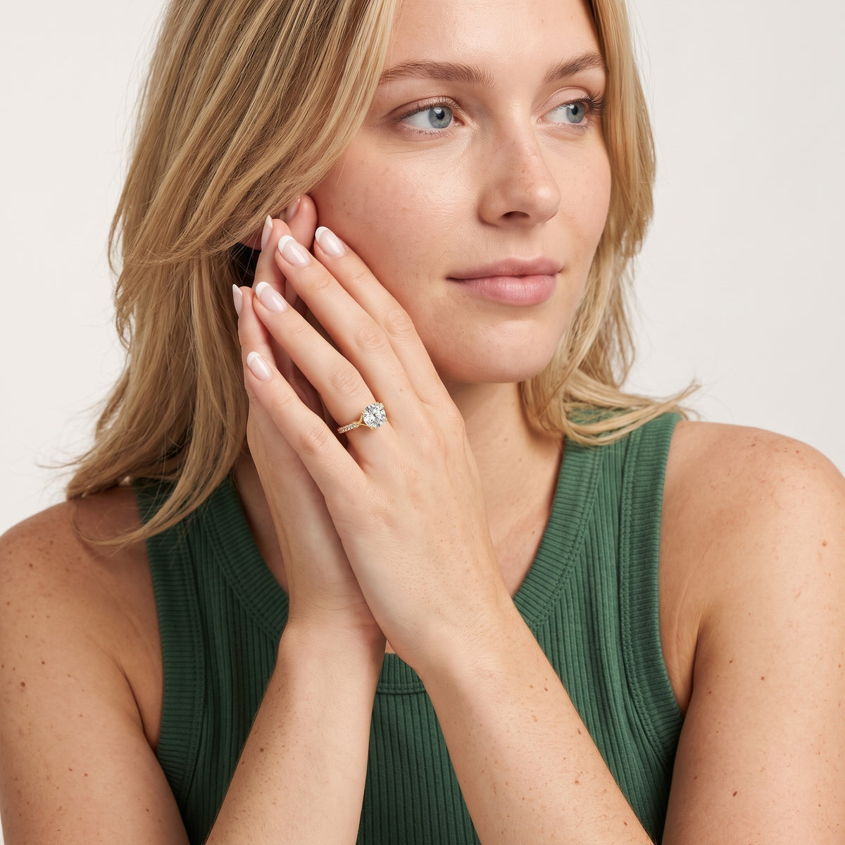 Sanne Trellis Pavé Round Diamond Engagement Ring in Platinum - model.jpg