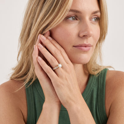 Maura Beaded Statement Round Diamond Engagement Ring in White Gold - model.jpg