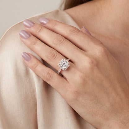 Willa Halo Micropavé Asscher Diamond Engagement Ring in Rose Gold - model.jpg