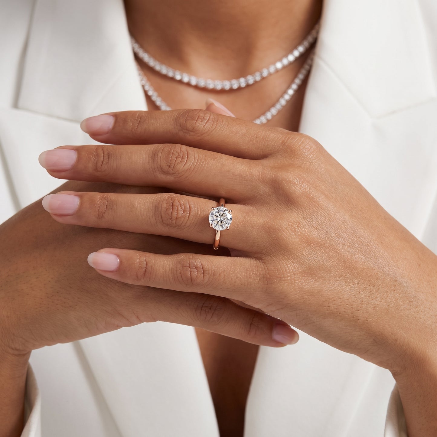 Amaya Hidden Halo Round Diamond Ring in Rose Gold - model.jpg