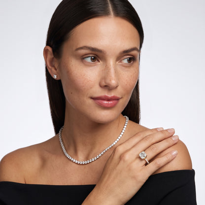 Brea Twist Pavé Asscher Diamond Engagement Ring in Platinum - model.jpg