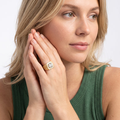Wells Ridged Dome Cushion Diamond Engagement Ring in Silver - model.jpg