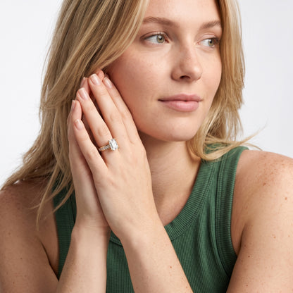 Frisco Channel Set Emerald Diamond Engagement Ring in Platinum - model.jpg