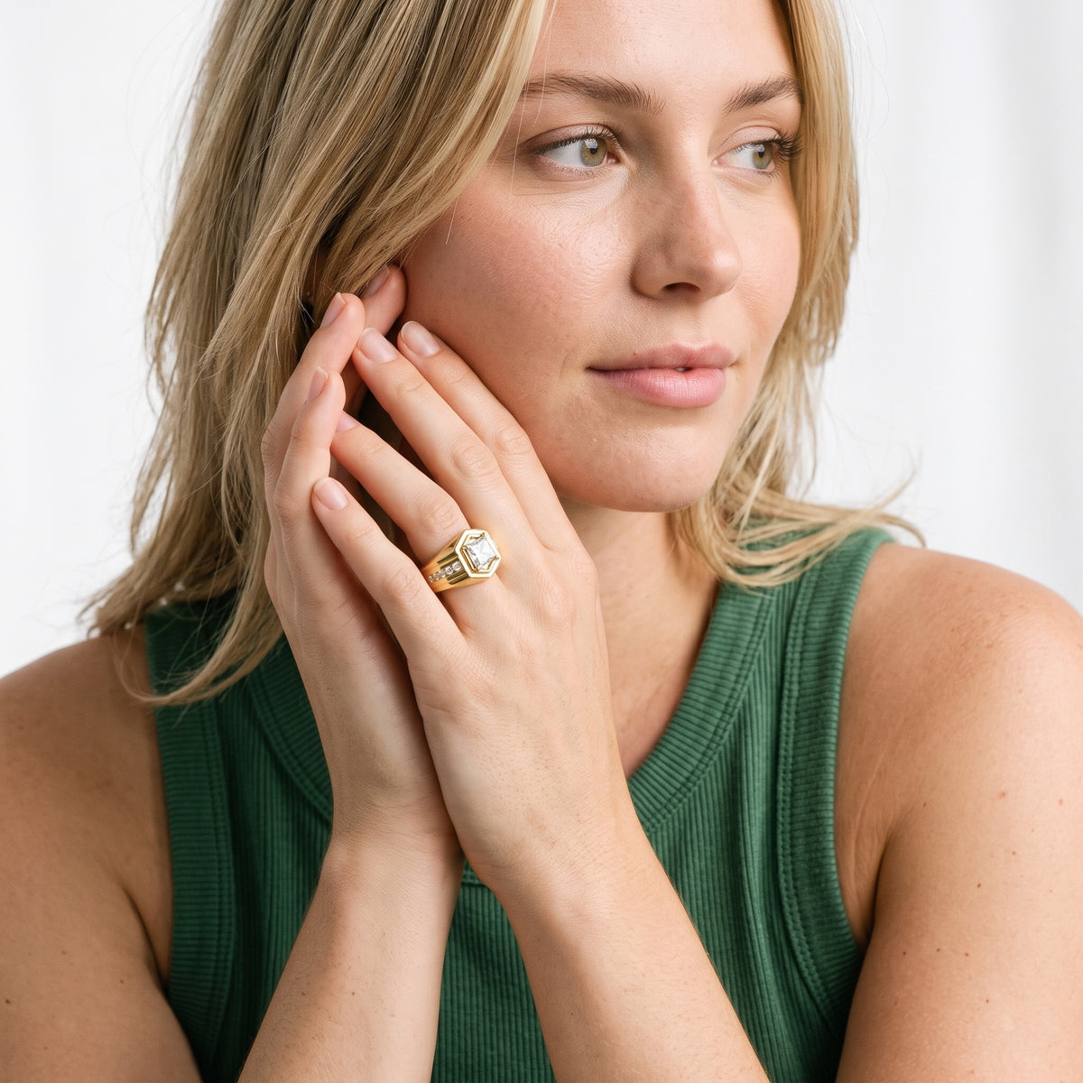 Cody Statement Channel Set Princess Diamond Engagement Ring in Platinum - model.jpg