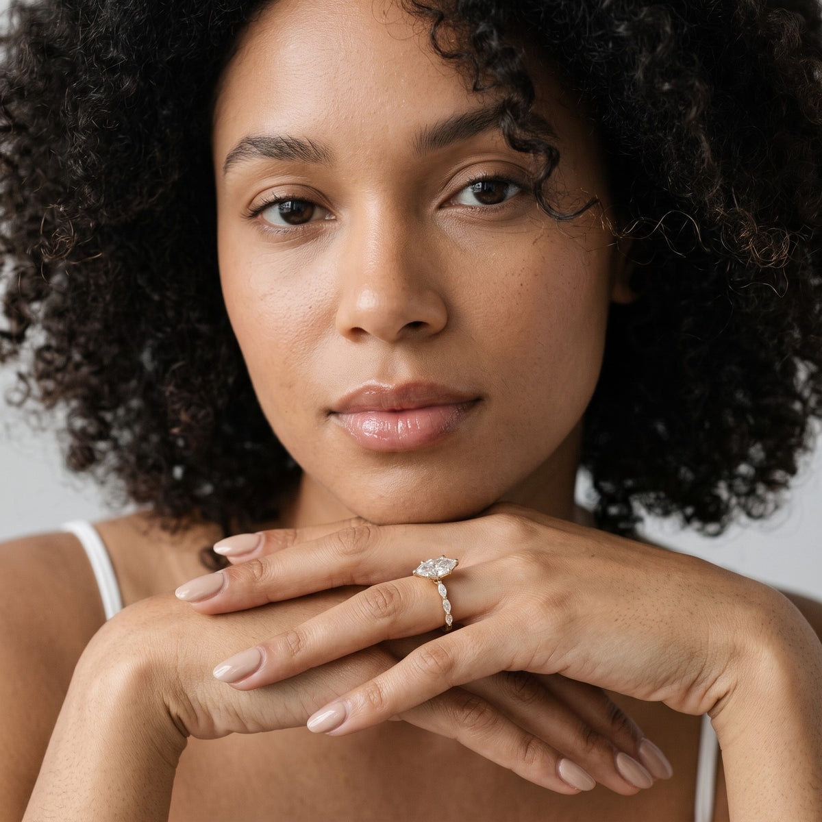 April Marquise-Side Marquise Diamond Engagement Ring in Platinum - model.jpg