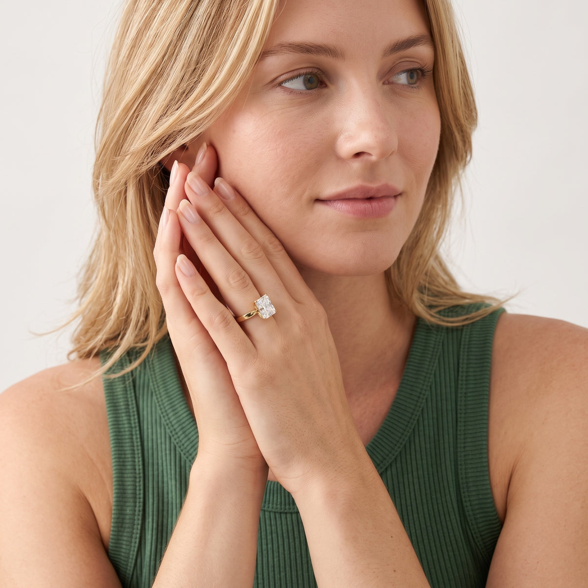 Isabella Bloom Solitaire Radiant Diamond Engagement Ring in Yellow Gold - model.jpg