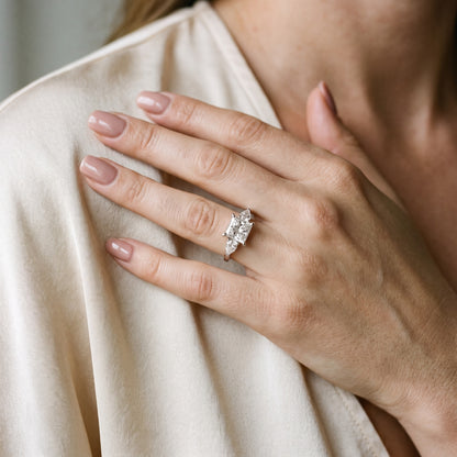 Grace Three Stone Princess Diamond Engagement Ring in White Gold - model.jpg