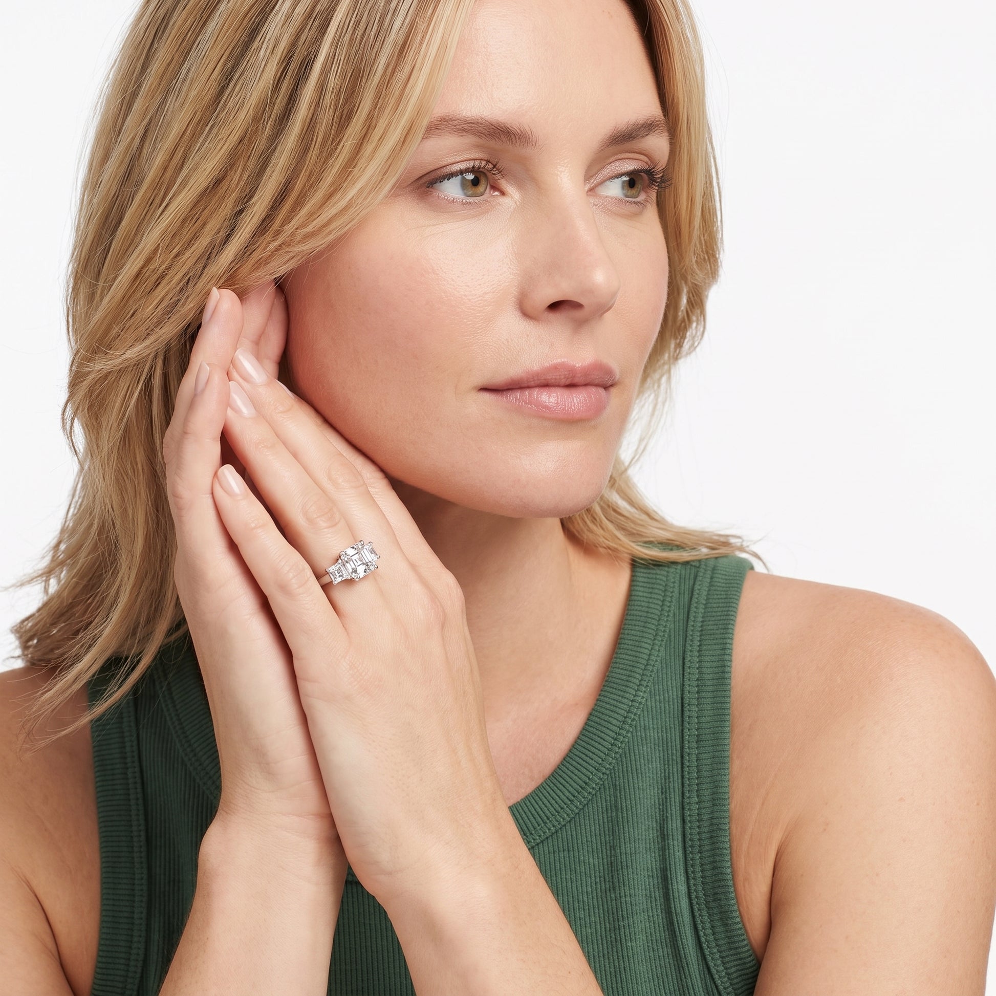 Sienna Three-Stone Asscher Diamond Ring in White Gold - model.jpg