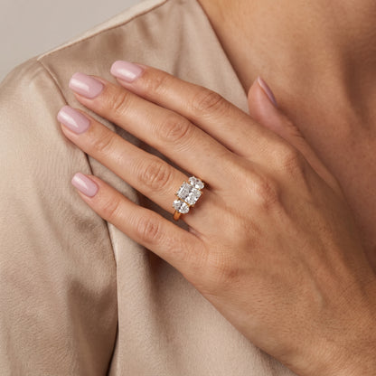 Lila Three-Stone Radiant Diamond Engagement Ring in Yellow Gold - model.jpg