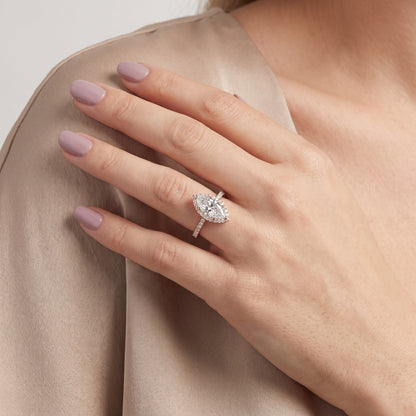Alma Halo Pavé Marquise Diamond Ring in Rose Gold - model.jpg