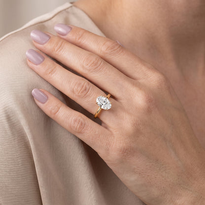 Evie Solitaire Six-Prong Oval Diamond Engagement Ring in Yellow Gold - model.jpg