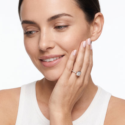 Cora Bezel Pavé Cushion Diamond Ring in Rose Gold - model.jpg