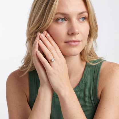 Klara Chevron Round Diamond Engagement Ring in Silver - model.jpg