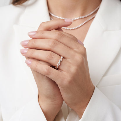 Everly Micropavé Twist Round Diamond Eternity Band in Rose Gold - model.jpg