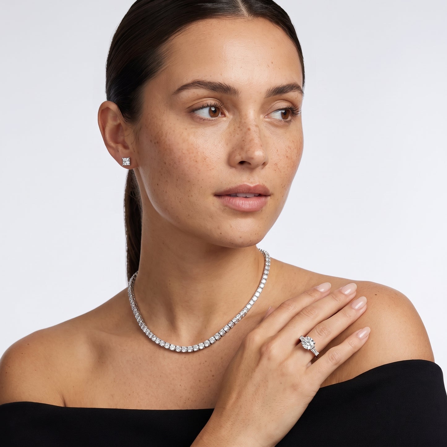 Layla Tapered Baguette Round Diamond Ring in Platinum - model.jpg
