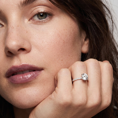 Ione Solitaire Pavé Round Diamond Engagement Ring in White Gold - model.jpg