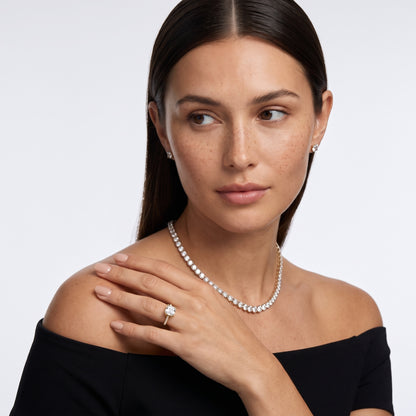 Moab Petal Pavé Asscher Diamond Engagement Ring in Platinum - model.jpg