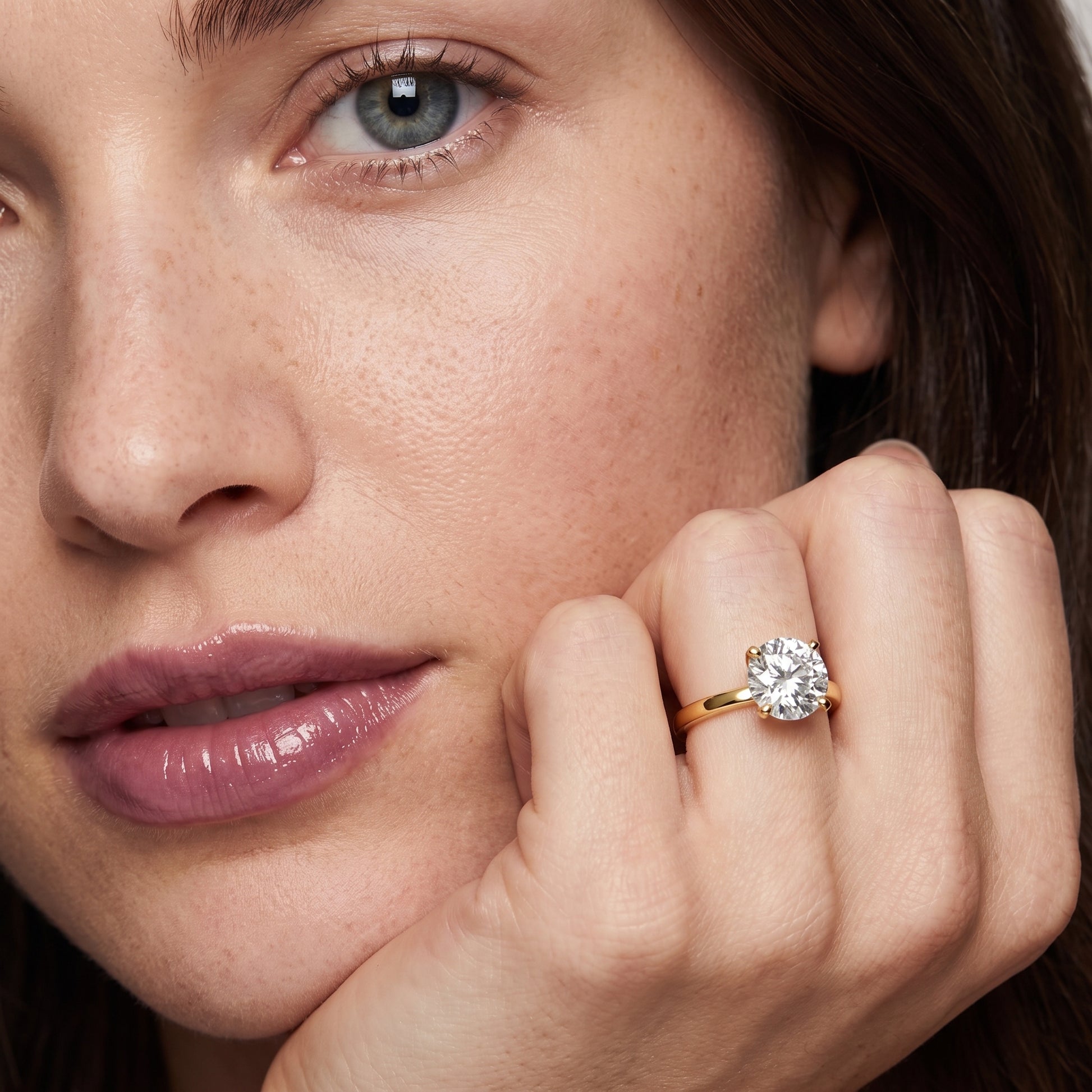 Liana Solitaire Claw Prong Round Diamond Engagement Ring in Yellow Gold - model.jpg