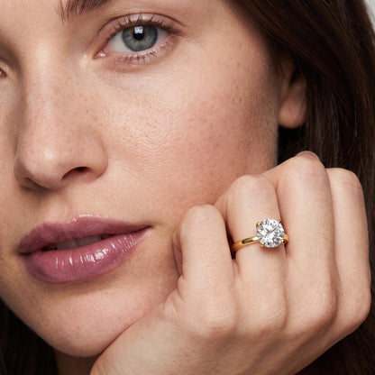 Liana Solitaire Claw Prong Round Diamond Engagement Ring in Yellow Gold - model.jpg