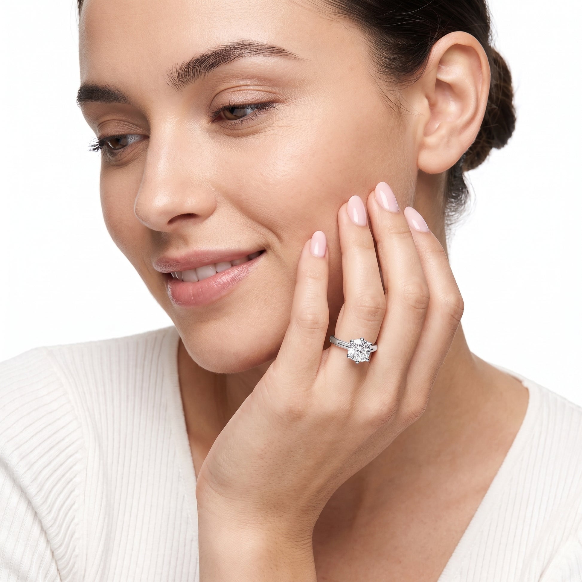 Amira Six-Prong Solitaire Cushion Diamond Engagement Ring in Silver - model.jpg