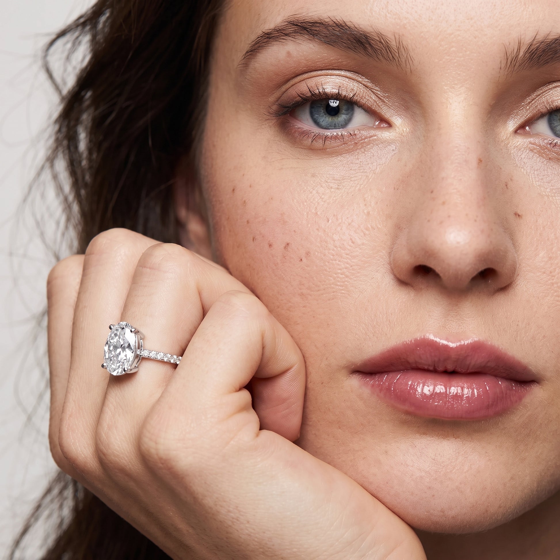 Rosie Solitaire Basket Oval Diamond Engagement Ring in Platinum - model.jpg