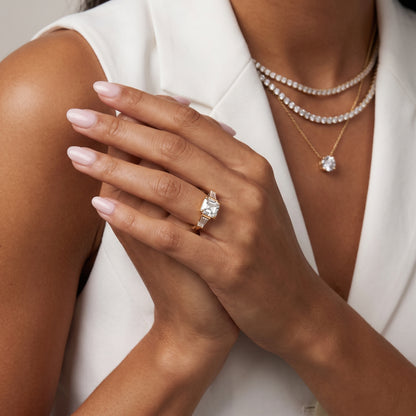 Layla Tapered Baguette Asscher Diamond Ring in Yellow Gold - model.jpg