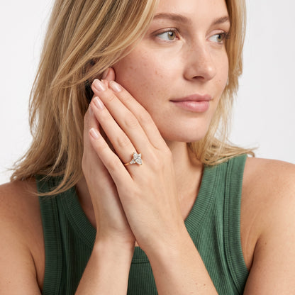 Zelie Pear-Side Cluster Marquise Diamond Engagement Ring in Rose Gold - model.jpg
