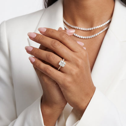 Rosie Solitaire Basket Radiant Diamond Engagement Ring in Yellow Gold - model.jpg