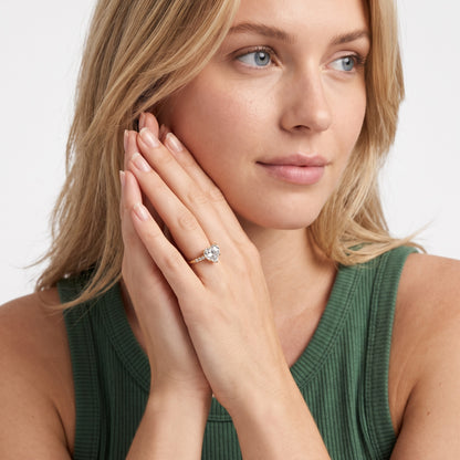 Aveline Flush-Set Heart Diamond Engagement Ring in Rose Gold - model.jpg