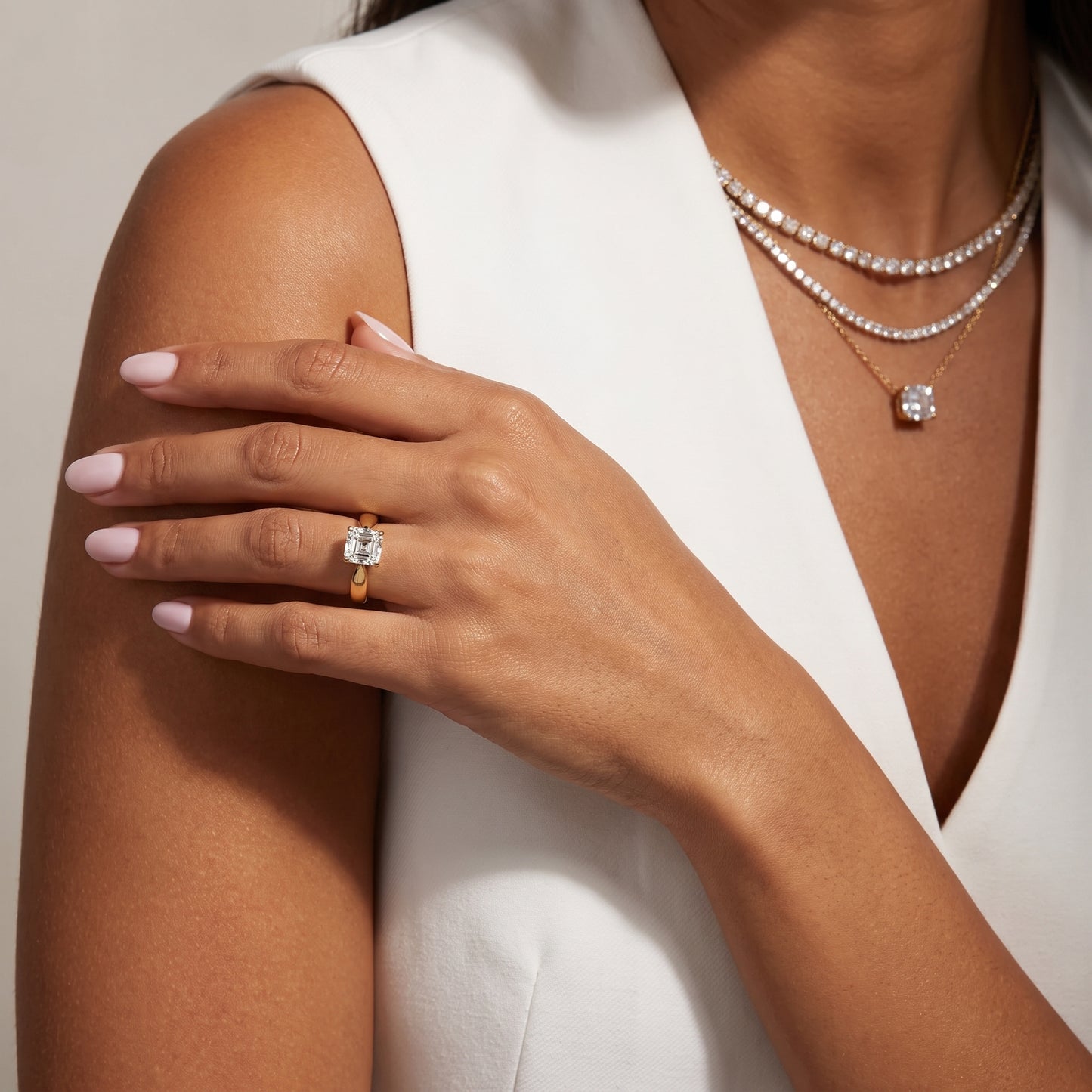 Talia Solitaire Twist Asscher Diamond Engagement Ring in Yellow Gold - model.jpg