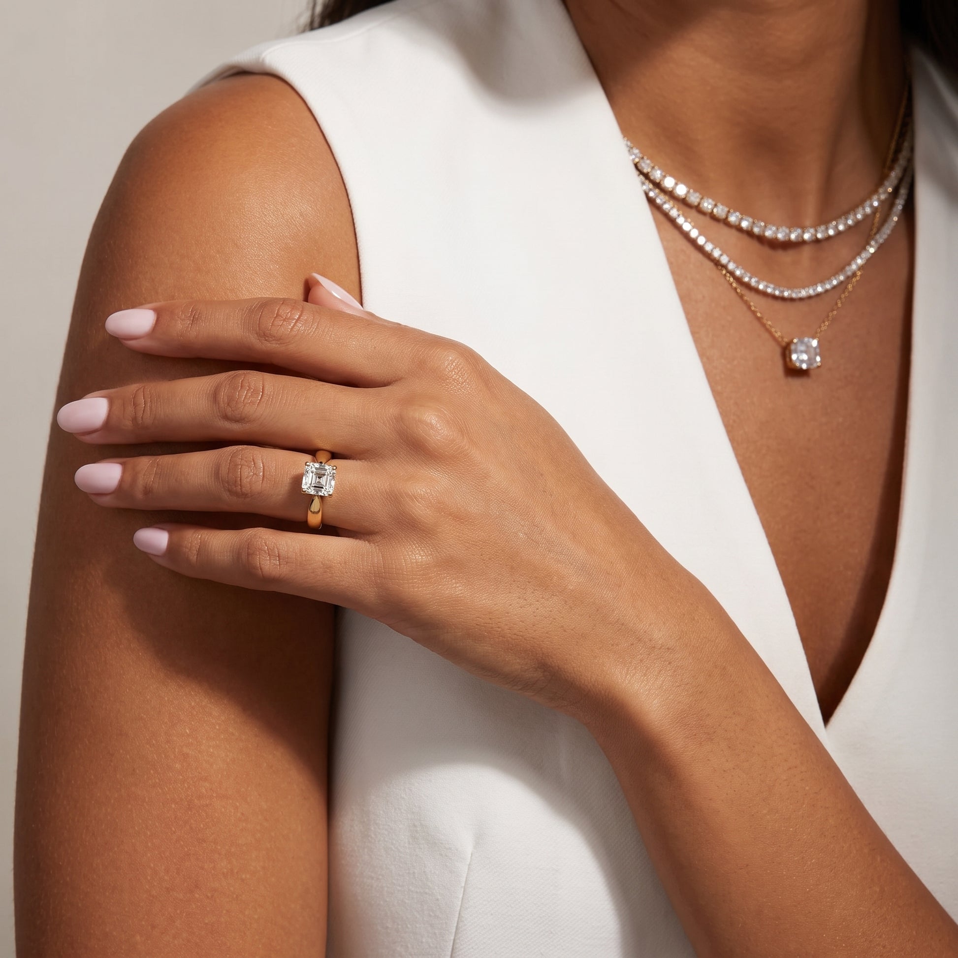 Talia Solitaire Twist Asscher Diamond Engagement Ring in Yellow Gold - model.jpg
