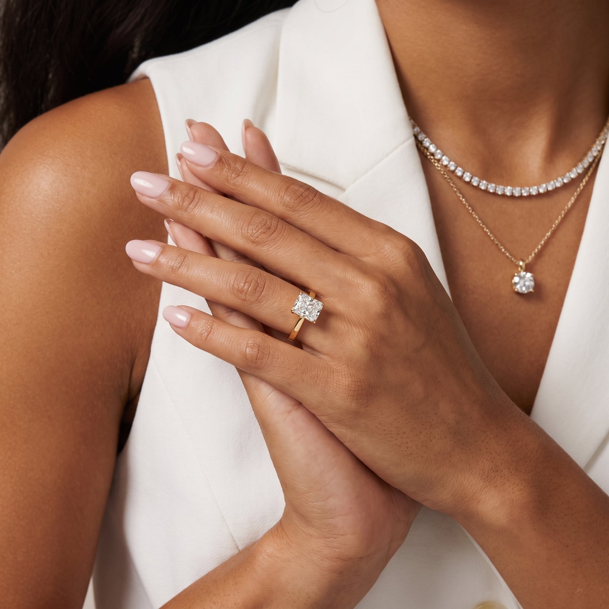 Kaia Solitaire Radiant Diamond Ring in Yellow Gold - model.jpg