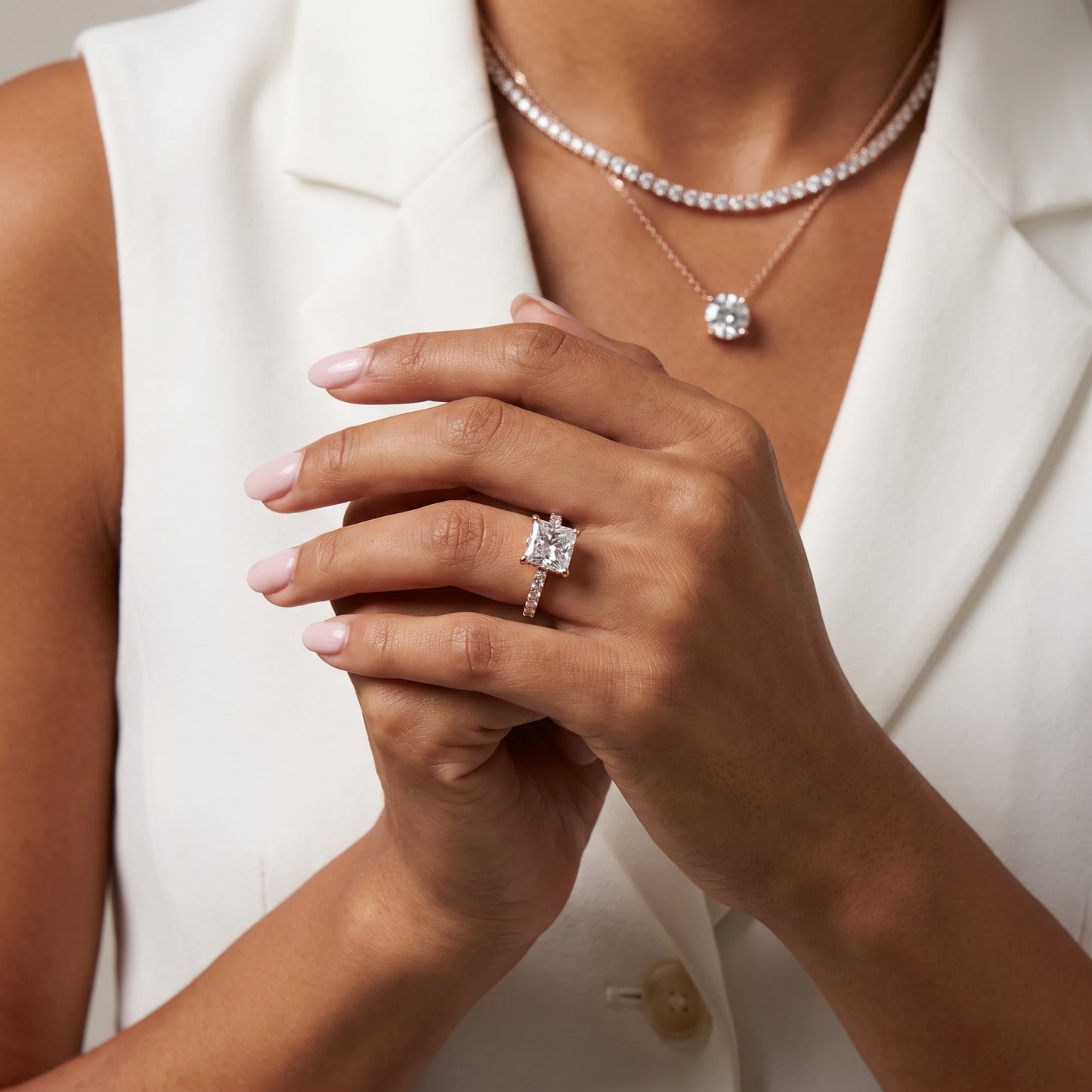 Gia Hidden Halo Pavé Princess Diamond Ring in Rose Gold - model.jpg