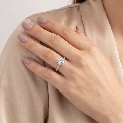 Maya Hidden Halo Pavé Round Diamond Engagement Ring in Platinum - model.jpg