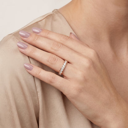 Juniper Classic Pavé Round Diamond Eternity Band in Rose Gold - model.jpg