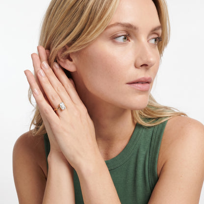 Wren Solitaire Emerald Diamond Ring in Yellow Gold - model.jpg