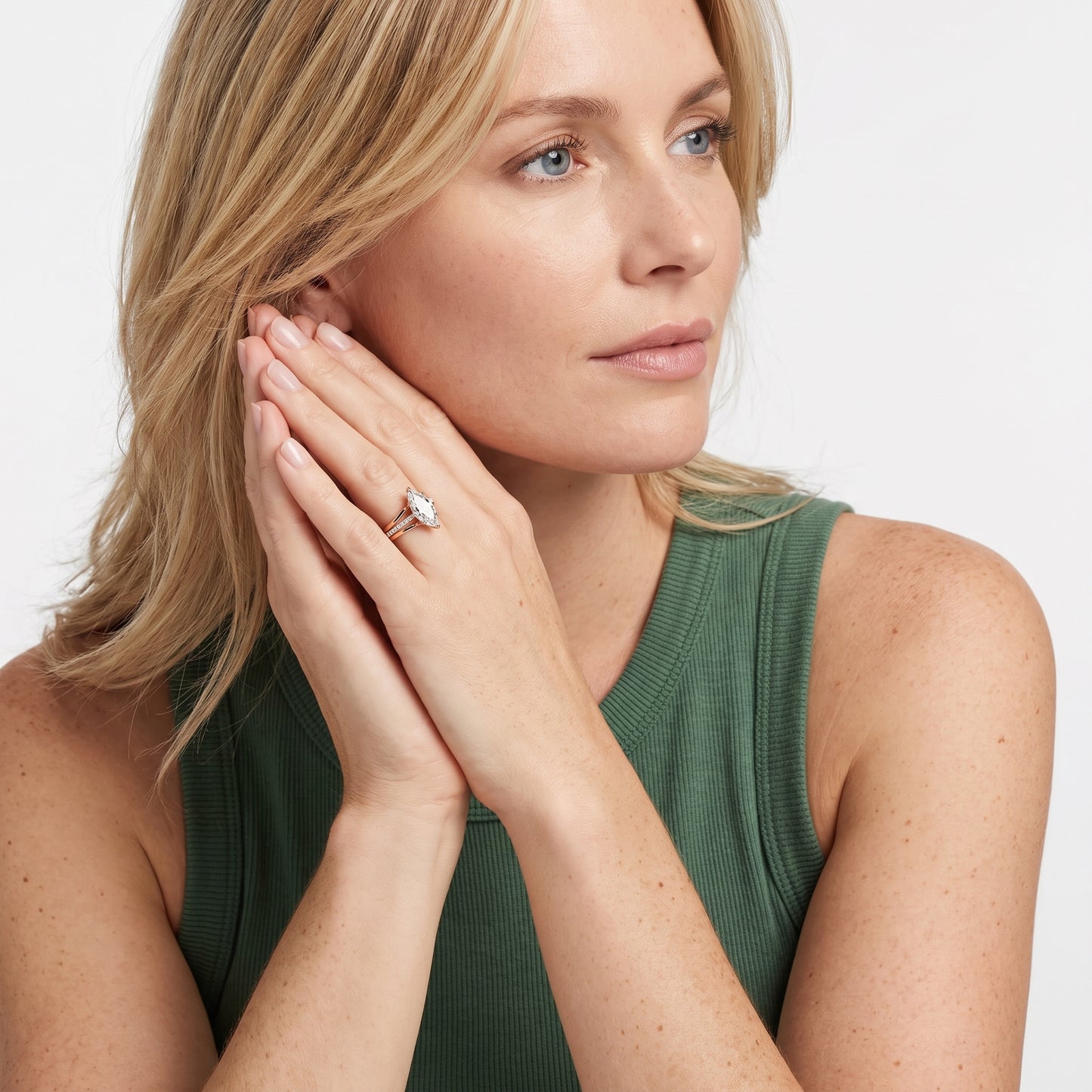 Scarlett Split Shank Pavé Marquise Diamond Ring in Rose Gold - model.jpg