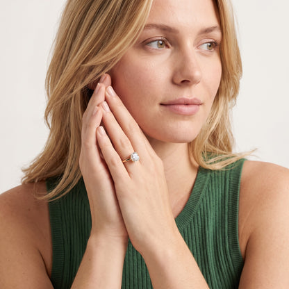 Charlotte Charm Cushion Diamond Solitaire Ring in Yellow Gold - model.jpg