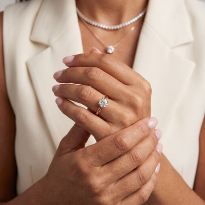 Iris Twist Round Diamond Engagement Ring in Rose Gold - model.jpg