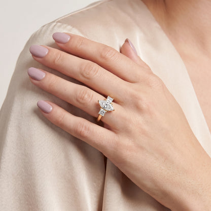 Sienna Three-Stone Marquise Diamond Ring in Yellow Gold - model.jpg