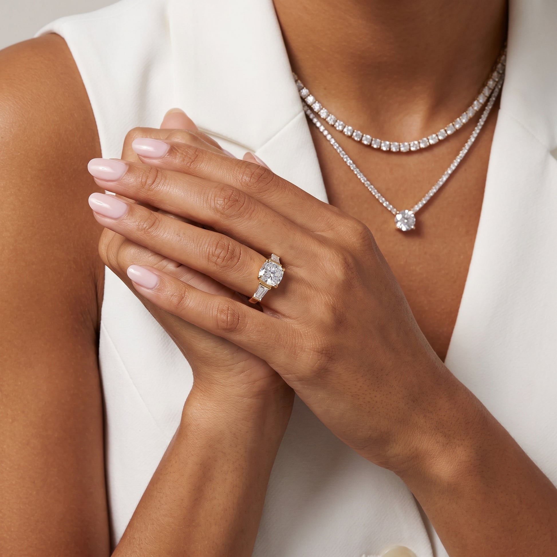 Layla Tapered Baguette Cushion Diamond Ring in Yellow Gold - model.jpg