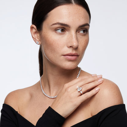 Layla Tapered Baguette Pear Diamond Ring in Rose Gold - model.jpg